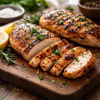 Boneless chicken cooked