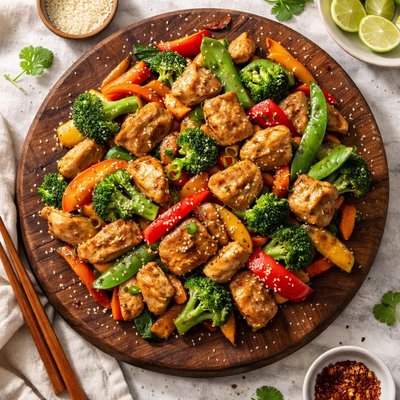 Boneless chicken stir fry