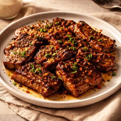 Boneless flanken cooked in oil