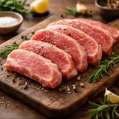 Boneless pork slices