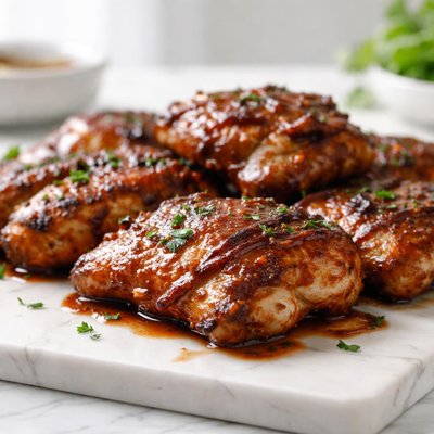 Boneless skinless barbecue chicken thigh