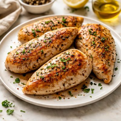 Boneless skinless chicken breast cooked