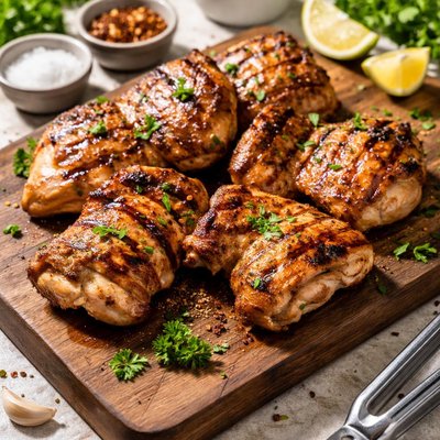 Boneless thighs grilled