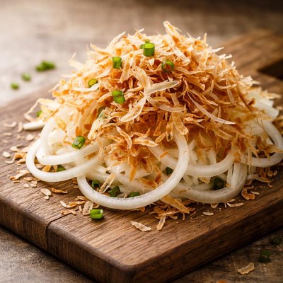 Bonito flakes with onions