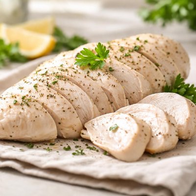 Booled chicken breast