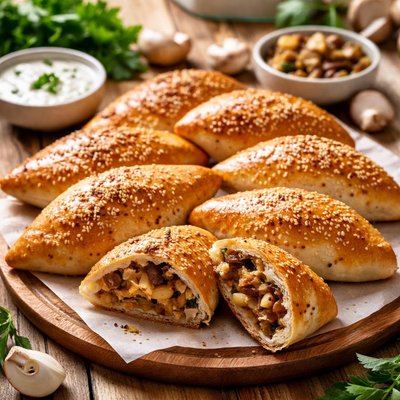 Borekas filled with mushroom and potato