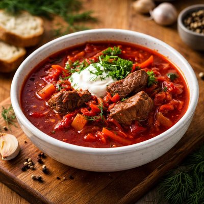 Borscht with meat