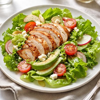 Boston bibb and roasted chicken breast salad