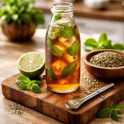 Bottle of mate drink