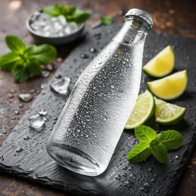 Bottle of sparkling water