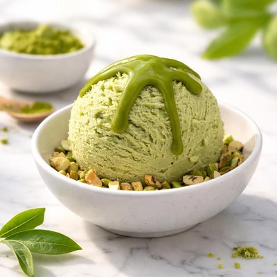 Boule de glace matcha