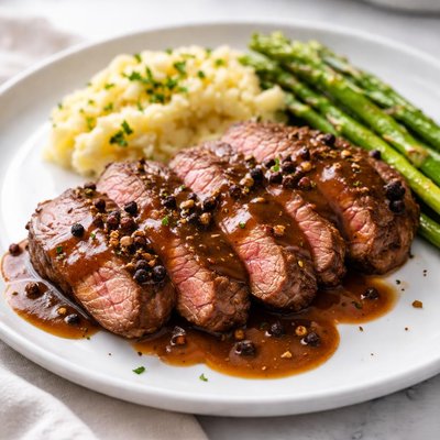 Bourbon peppercorn demi-glace