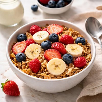 Bowl of cereal with fruit