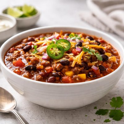 Bowl of chilli with beans