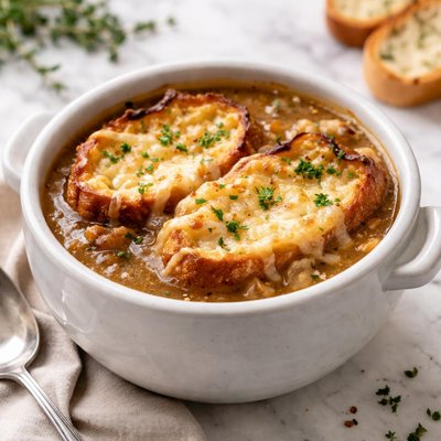 Bowl of french onion soup