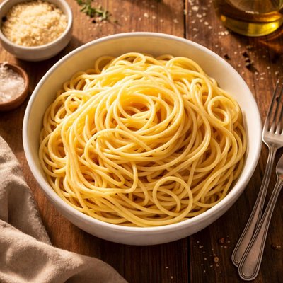 Bowl of plain spagetti