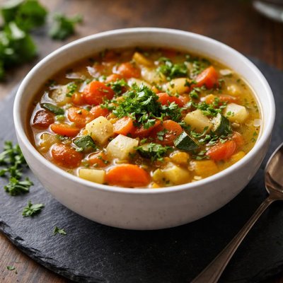 Bowl of vegetable soup