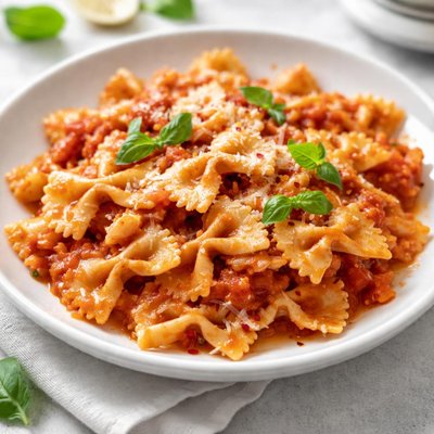 Bowtie pasta with tomato sauce
