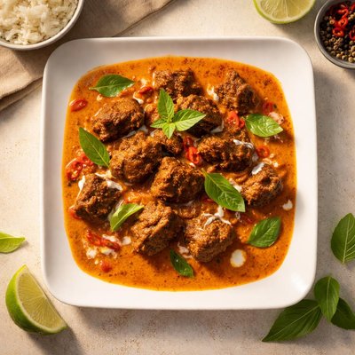 Braised beef red curry