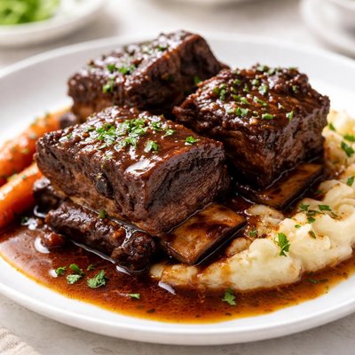 Braised beef short ribs