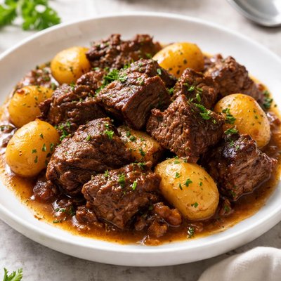 Braised beef with potatoes