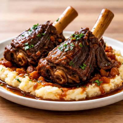 Braised lamb shanks