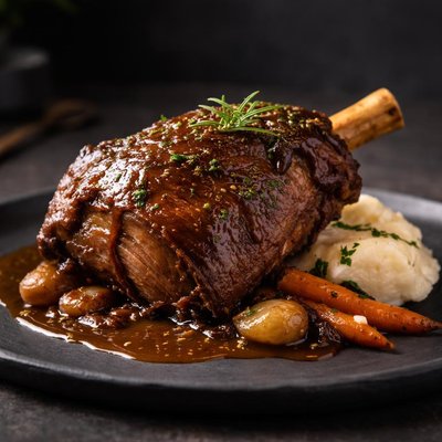 Braised lamb shoulder