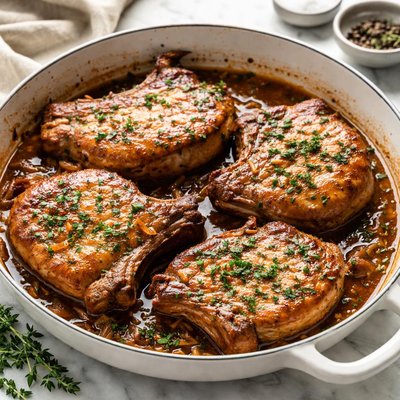 Braised pork chops