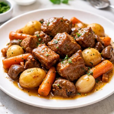 Braised pork with vegetables
