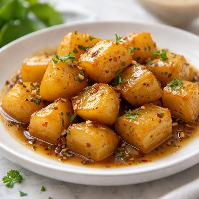 Braised potatoes