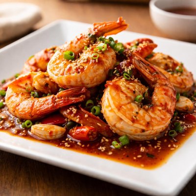 Braised prawns