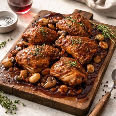 Braised red wine chicken