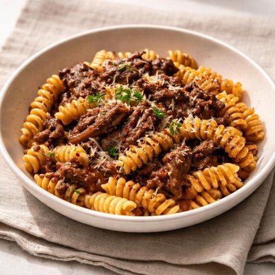 Braised short rib fusilli