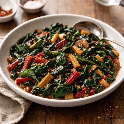 Braised swiss chard
