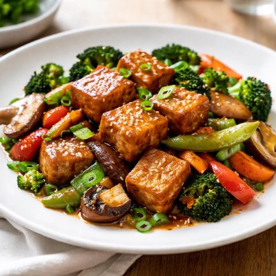 Braised tofu with vegetables