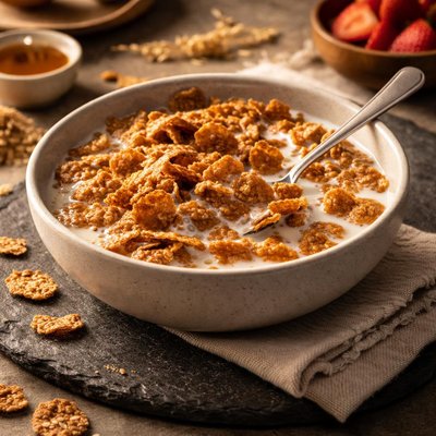 Bran flakes with milk