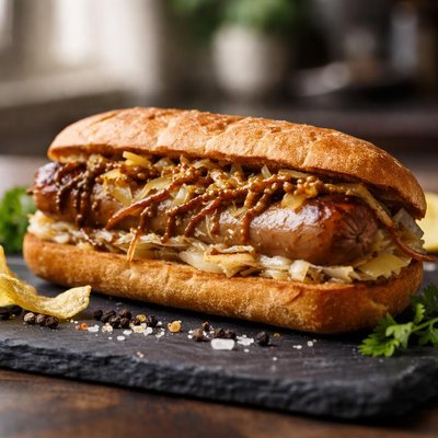 Bratwurst sandwich
