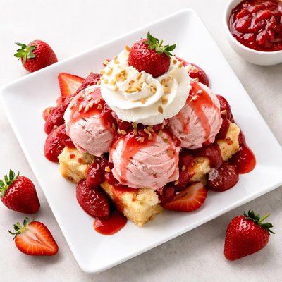 Braums strawberry shortake sundae