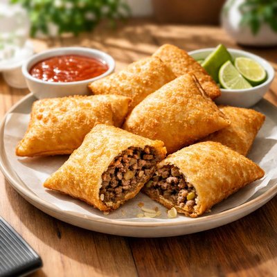 Brazilian pastel de carne