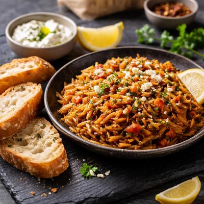 Bread  and fried orcho