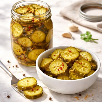 Bread and butter sliced pickles