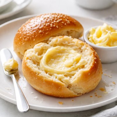 Bread roll with butter