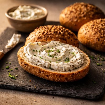 Bread roll with cheese spread