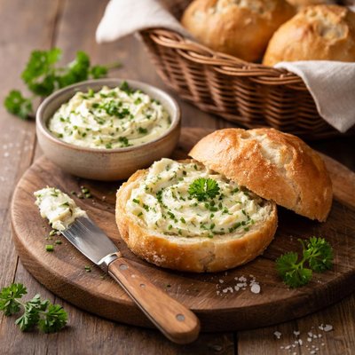 Bread roll with herb butter