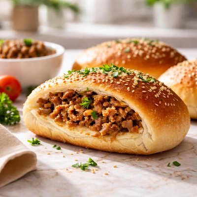 Bread roll with minced meat