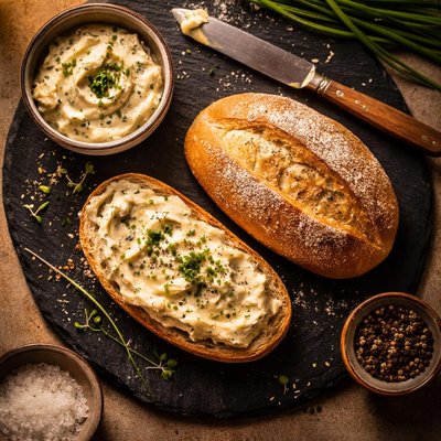 Bread roll with spread