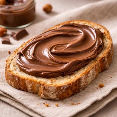 Bread slice with chocolate spread