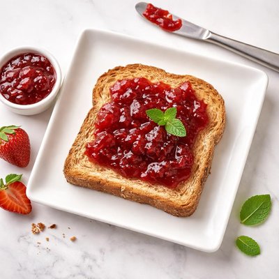 Bread slice with jam