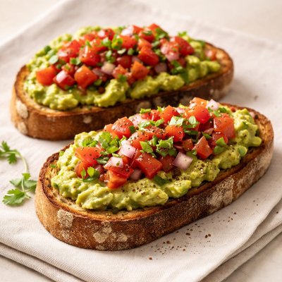 Bread with avocado and salsa