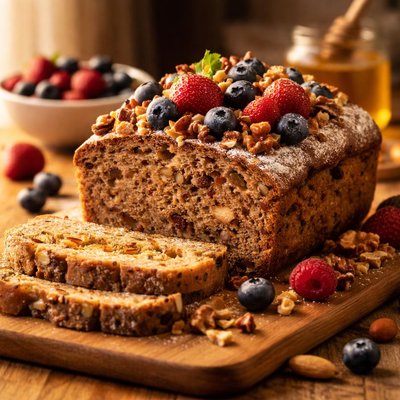 Bread with berries and nuts